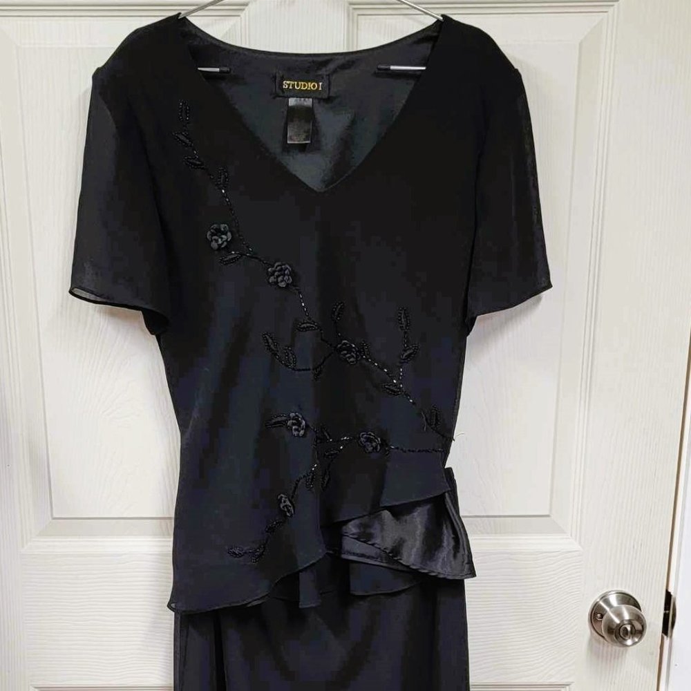 Studio One Black Beaded 2 piece Dress